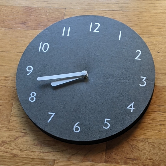 thehaki Wall Decor Thehaki Wall Clock Black Leather Like Face With